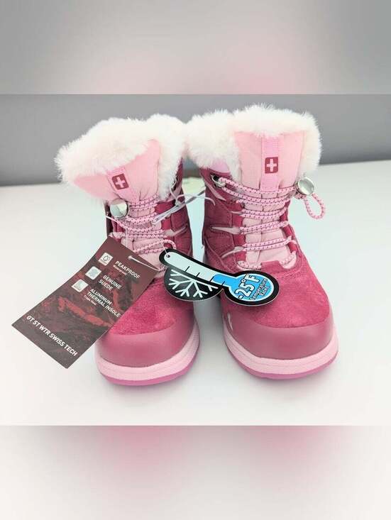 Swiss Tech Other - NWT Swiss Tech Girls' (Size8) Suede Waterproof Winter Snow Boots w/Faux Fur Cuff
